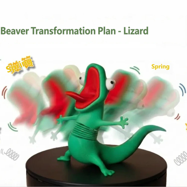 【 Lizard Tom 】 A shaking and stress-relieving toy, a spring rocking game, and a beavers transformation project peripheral movie are placed on the desktop