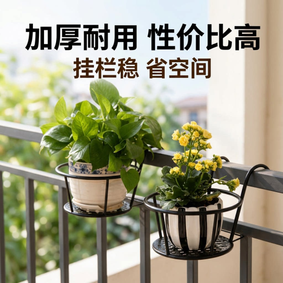 Special offer: Simple, enlarged and thick window sill hanging rack, balcony railing, green ivy flower stand, hanging flowerpot stand, guardrail and flower stand