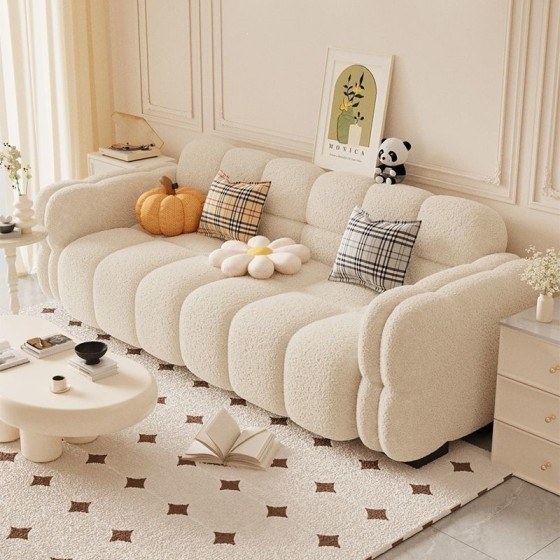 Small-sized sofa, cream-style lazy sofa, home living room sofa, rental apartment sofa bed, bedroom sofa, 90CM, 120CM, 140CM, 200CM
